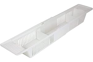 KidCo Bath Toy Organizer Storage Basket, 3 Compartment Horizontal Large Openings Bath Toy Organizer for Tub, Large Capacity Bath Toy Organizer with Large Openings, White