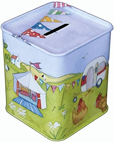 GLAMPING - CARAVAN/CAMPING - Emma Ball Colourful MONEY BOX/PIGGY BANK/MONEY BANK - 9cm