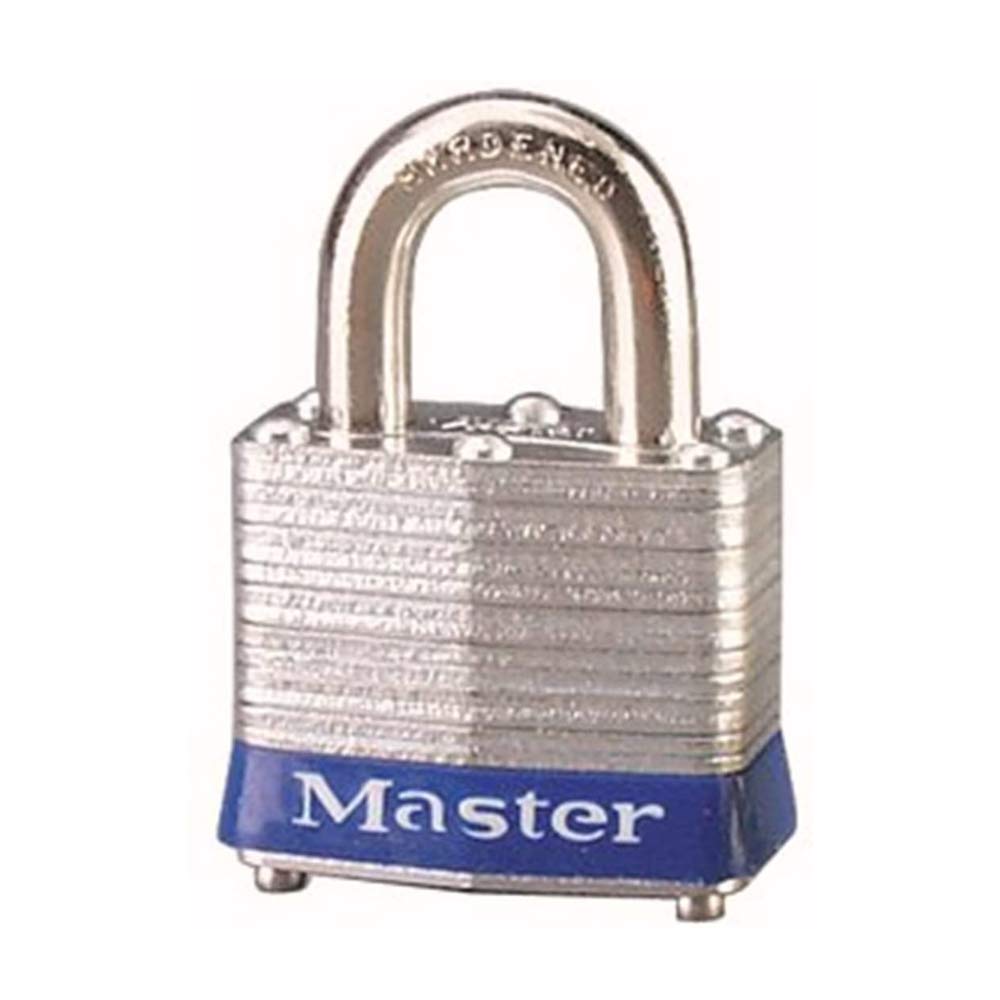 Master Lock 3BLU Laminated Steel Lockout Tagout Safety Padlock with Key , Blue
