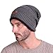 Gellwhu Men Winter Slouchy Beanie Hat Scarf Set Women Lined Thick Knit Skull Cap (Hat (Dark Grey))