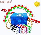 Magic Snake Puzzle Toy Fidget Cube Brain Teaser Puzzle Toys | Collection of 5 Colors | Stickerless Game Cube 24 Wedges Big Size