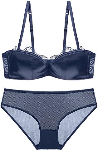 Sexy Half Cup Bra Small Bra Bra Women's Lace Underwear Panties Bra Set