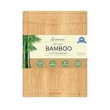 Ledehome Large Single Piece Premium Organic Bamboo Cutting Board [16