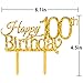 INNORU Happy 100th Birthday Cake Topper - Gold Acrylic 100th Birthday Anniversary Party Decoration Supplies