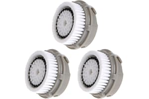 CONVELIFE Normal Brush Head, Replacement Facial Cleansing Brush Heads, Facial Cleanse Brush Head, for Acne Prone, Clogged, Enlarged Pore, Sensitive, Delicate and Dry Skins (Grey/3Pack)