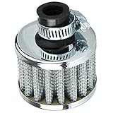 Air Intake Filter - SODIAL(R)Car Motor Cold Air Intake Filter Turbo Vent Crankcase Breather Silver