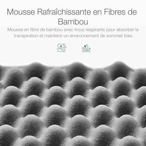 Novilla Matelas 90x190, 20 cm, Matelas Memoire de Forme, Mousse en Fibre de Bambou, Matelas Réversible à Deux Faces Utilisables, Sommeil Frais, Certifié OEKO-TEX, Excellent Confort et Respirable