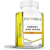 Enjoyergy Caffeine + L-Theanine | Energy and Mood Enhancement Formula | Clinically Effective Doses | Increased Happiness and Alertness | Improved Memory and Focus | No Crash or Jitters (120 Capsules)