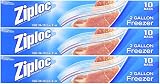 Ziploc Freezer Bag, 2 Gallon Jumbo, 10 Count Boxes (Pack of 3)