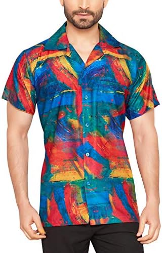 CLUB CUBANA Men's Regular Fit Classic Short Sleeve Casual Floral Hawaiian Shirt