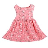 Gotd Summer Kids Baby Girls Floral Sleeveless Princess Dress Vest Clothes (3T, Pink )