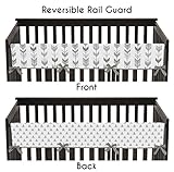 Grey Long Front Crib Rail Guard Baby Teething Cover Protector for Woodland Arrow Collection by Sweet Jojo Designs