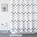 AIMJERRY Waterproof Chevron Fabric Shower Curtain for Bathroom (Grey and Purple), Cleaning 72-inch x 72-inch