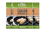 Fire & Flavor Natural Red Cedar Grilling Paper Wraps w Cotton String Ties, 8.5 X 6.25 Inch, 8 Count, Pack of 3