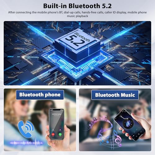 Inefala Radio Display 1 DIN with Carplay and Android Auto, 5.1'' Touch Screen with Bluetooth, Mirror Link, FM/RDS USB Type-C EQ, Rear View Camera