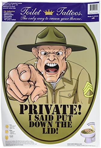 Toilet Tattoos TT-1053-O "Private! I Said Put Down the Lid!" Toilet Tattoo for Oval Lids