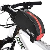 Roswheel® 12654 1L Outdoor Mountain Bicycle Cycling Frame Front Top PVC Tube Bag Bike Pouch (Black+Red)