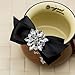 Douqu Rhinestone Crystal Wedding Bridal Shoe Bow Boots Clips detachable shoes buckle Shoe Decoration Charms Pair Jewelry (Black)