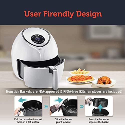Ultrean Air Fryer 6 Quart, Large Family Size Electric Hot Airfryer XL