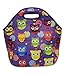 Reusable Neoprene Lunch Tote Bag - Large, Purple Owls