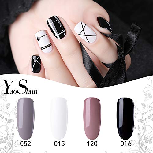 YaoShun Gel Polish - Sock Off Nail Gel UV Gel 4 Colors Gift Kit with UV Light French Manicure Gel 8ml #03 - Thumbnail 3