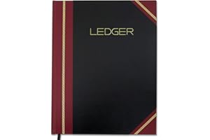 BookFactory Ledger Book/Professional Accounting Ledger/ 4 Column/Four Columns Ledger Notebook- 200 Pages, 8'' x 10'', Two Toned Cover, Section Sewn Hardbound (Made in USA)