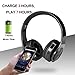 Bluetooth Headphones Over Ear, Hi-Fi Stereo Wireless Headset, Foldable, Soft Memory-Protein Earmuffs, w/Built-in Mic and Wired Mode for PC/Cell Phones/TV (Black)