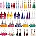 Outee 24 Pairs Tassel Earrings Layered Long Thread Ball Dangle Earrings Bohemian Tiered Tassel Drop Colorful Earrings Fashion Jewelry Multiple Style for Women Birthday Party Gifts