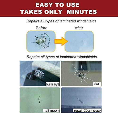Windshield Repair Kit for Fix Car Cracks Auto Glass Chips, Bulls-Eye, Spider Web, Star-Shaped, Half-Moon Crescents, Quick Fix Windscreen Repair Tool Set Car Auto Windshield Repair Kit - Thumbnail 5