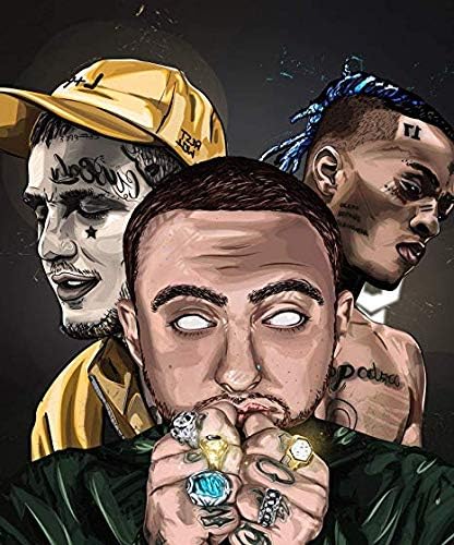 Album cover mac miller,lil peep poster 12 x 18 Inch burnig desire poster