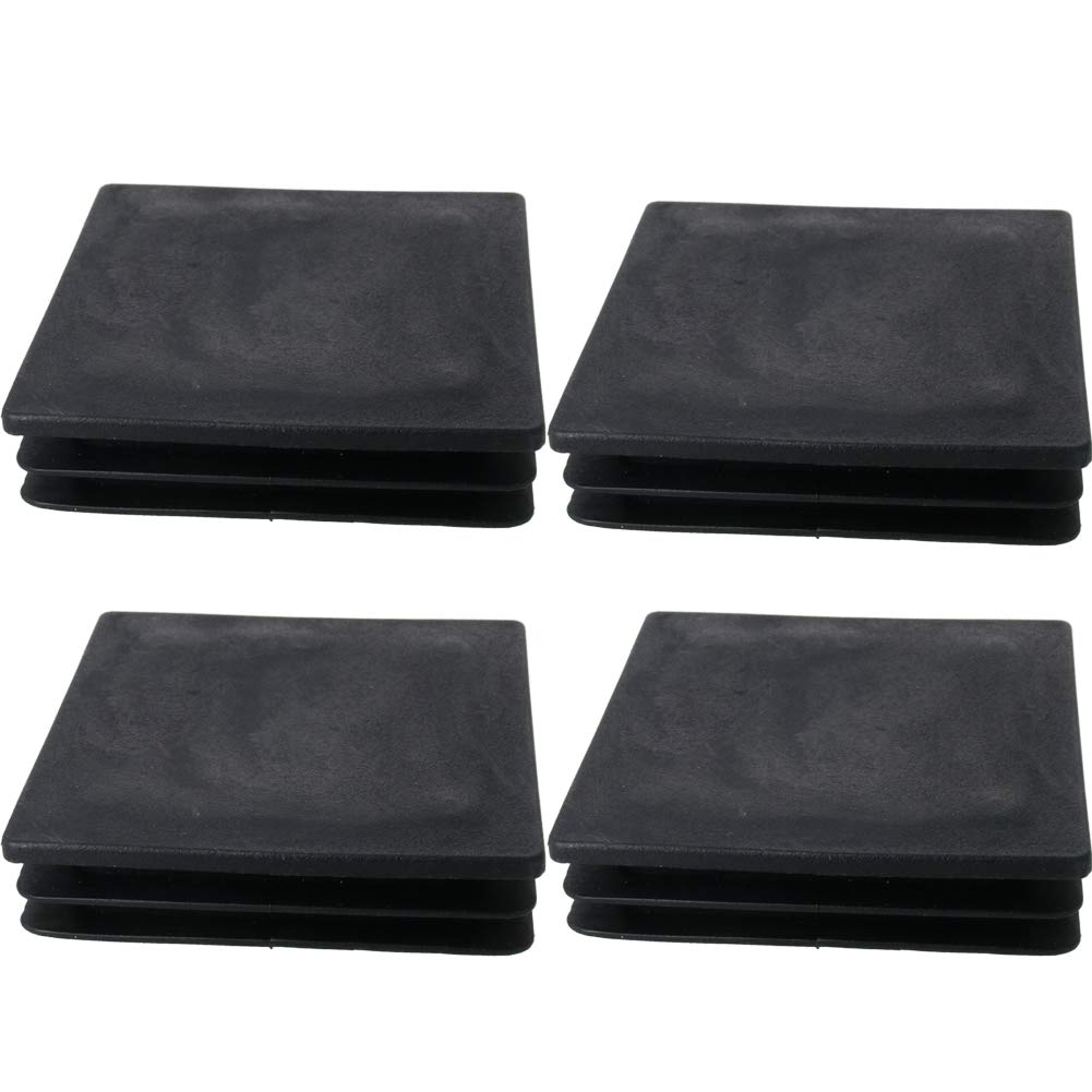 MroMax 100x100mm(3.94inch) Plastic Tubing Plug Square Post End Caps for Handrail Stair Newel Guardrail Tube Black 4Pcs โ image 1