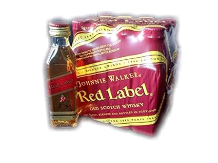Packung 12 Whiskyflasche Johnnie Walker Red Label 50ml Miniatur