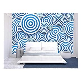 Vector - Seamles Pattern Striped Circles of Different Sizes with Drop Shadows Vector Illustration - Removable Wall Mural | Self-Adhesive Large Wallpaper - 66x96 inches