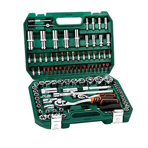 GJX Werkzeugkoffer Sockel mit Ratsche Sätze Wrench Set Mechanik Tool Set Kit 1/2 1/4 Lange Buchse/Buchse kurz…