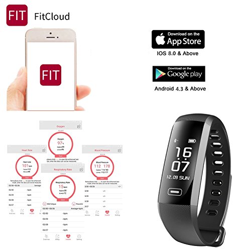 Smart Watch, Fitness Tracker, READ R5.MAX Heart Rate Monitor Blood Pressure Bracelet Pedometer Activity Tracker Sleep Monitoring Call SMS SNS Remind Watch for Android iOS (Purple)