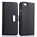 For iPhone 5C Case,L-FADNUT Luxury Flip PU Leather Case,Dual Card Slots Metal Megnetic Closure Stand Wallet Card Holder Case Cover For iPhone 5C - Black