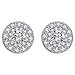 Jewelry Round Shape Halo Stud Earrings for Women