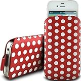 N4U Online Red Polka Dot Premium Pu Leather Pull