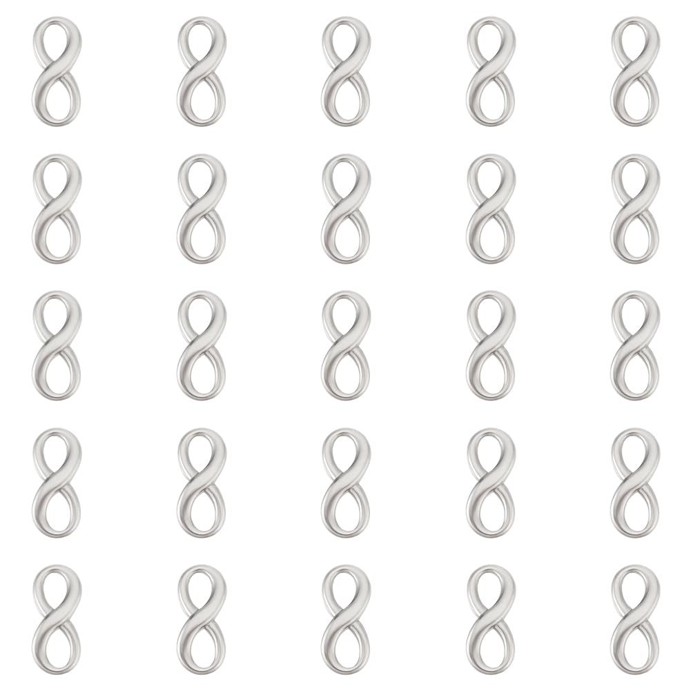 UNICRAFTALE about 25pcs Infinity Link Charm 304 Stainless Steel Linking Charms Circle Frames Connectors Jewelry Links for Charms Bracelets Jewelry Making Hole 6x3mm
