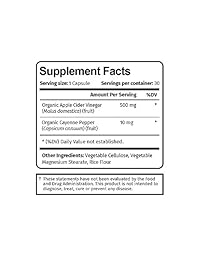 Cápsulas orgánicas de vinagre de Apple Cider – por Vitamin Bounty – 500 mg fabricado en Estados Unidos.
