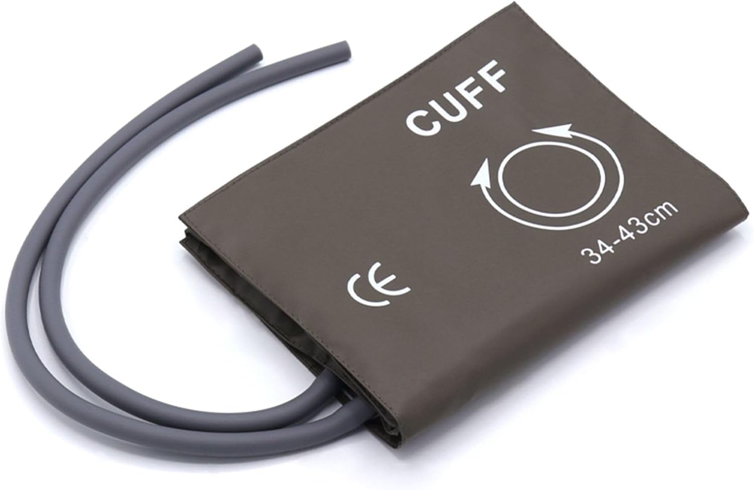 Universal NIBP Cuff for LargeAdult, 34-43 cm Dual Tubes Reusable PU Brown Replacement Blood Pressure Cuff, No BP Connector