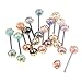 Baoblaze 12 PCS Wholesale 16G Tongue Rings Barbells Assorted Colors