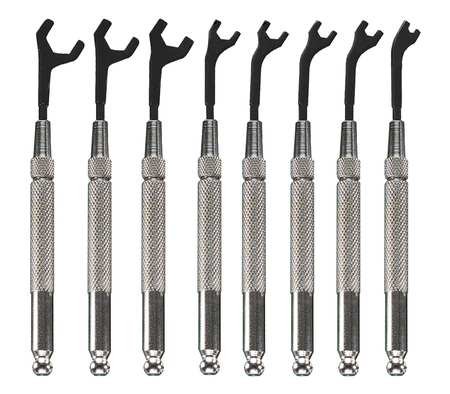 Open End Wrench Set, 30 Deg, 2.5-7mm, 8 Pc