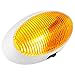 Lumitronics RV 12V Oval Porch Utility Light with On/Off Switch - Clear & Amber Lense (White)