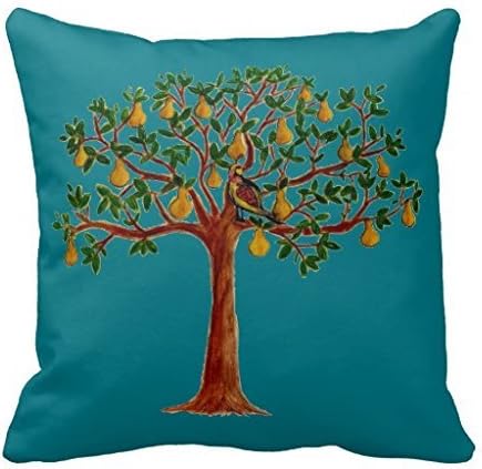 Home Decor Personalized Retro Art Print Partridge In A Pear Tree On A Pillow Cover 16x16 (two sides)