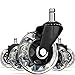 Office Addiction (Set of 5) Office Chair Replacement Wheels – Hardwood Safe 2.5-Inch Wheels – Ball Bearing Swivels – Floor Safe Design – Black/Clear