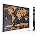 Travel Scratch Off The World Map Deluxe Black Edition With A Scratcher -32.48x23.39 Inches