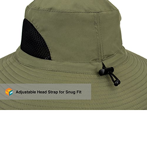 image for SUN CUBE Premium Boonie Hat with Wide Brim, Adjustable Chin Strap | Ou