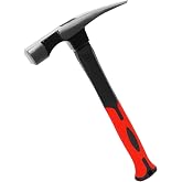 Bricklayer's Hammer Mason's Hammer - 16 oz Masonry Tool with Forged Steel Construction &amp; Shock-Absorbing Grip