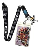 One Piece Flags Lanyard With Badge ID Holder and PVC Charm